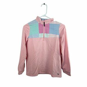 Vineyard Vines for Target Quarter Zip Pullover Pink Girls Large 10/12